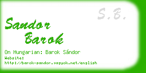 sandor barok business card