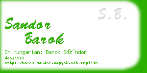 sandor barok business card